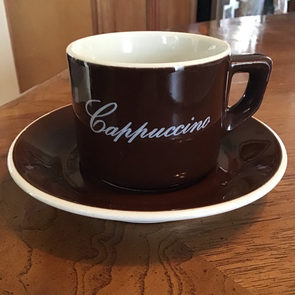 Vintage Cappuccino Cup and Saucer Set, Made in Italy